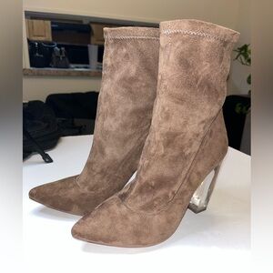 Elegant Brown Suede Women's Boots Size 10